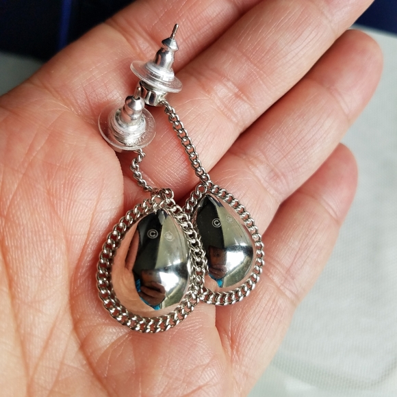 AUTHENTIC Swarovski Large Magenta Purple Teardrop Necklace & Earrings SET - Picture 13 of 16